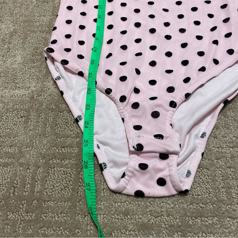 {NWT} Parisian Pink/Black Polka Dot Long Sleeve Bodysuit Size 4 - Picture 14 of 15